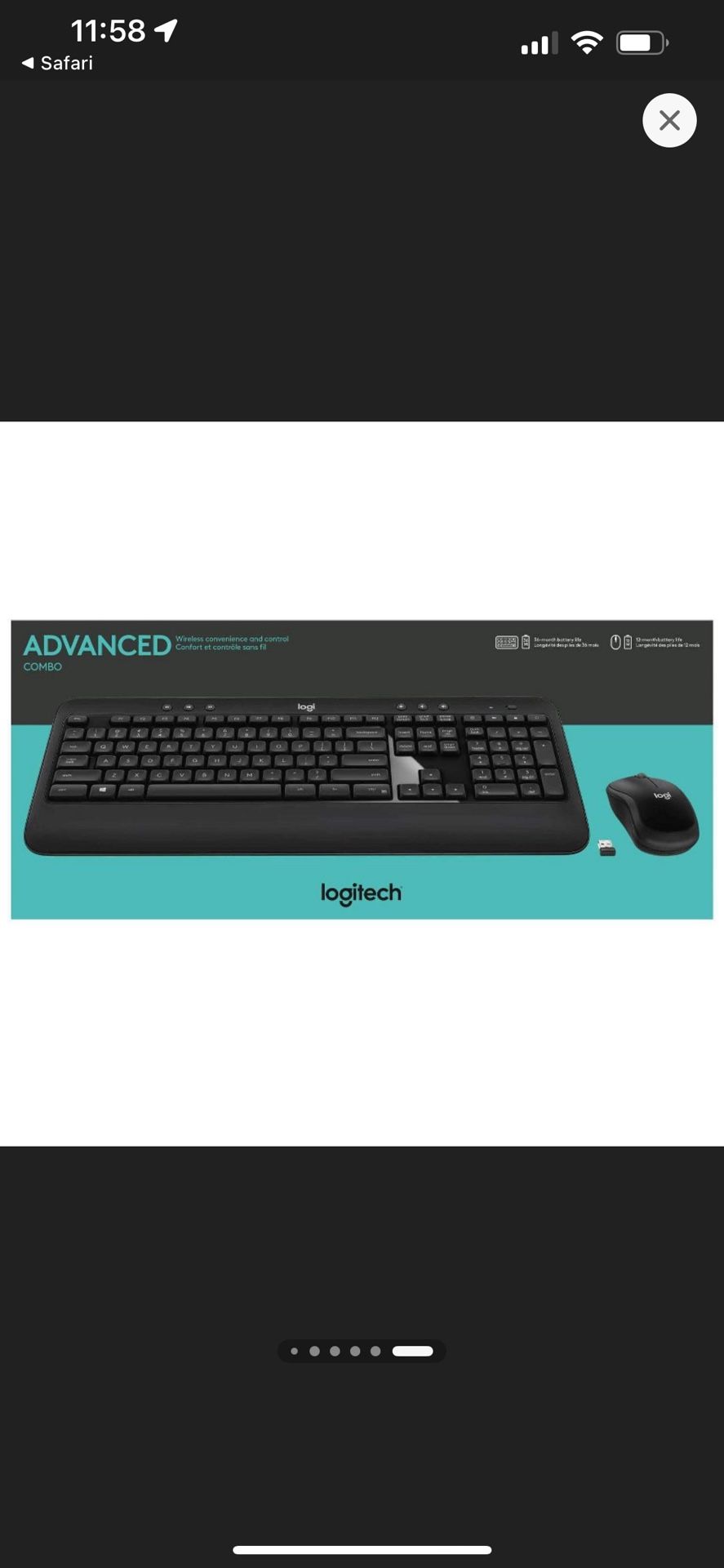 Logitech Advanced MK540 Wireless Keyboard And Mouse Set