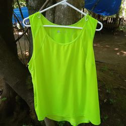 Florescent Green Women's Plus Size Exercise Top