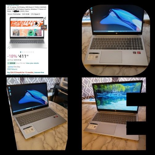 HP Pavilion 15.6" Laptop 😃🤗8GB Quad Core AMD Ryzen 3 7000 series ( 2023 )
