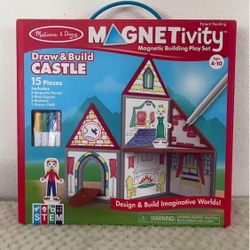 Melissa & Doug Magentivity Magnetic Dress-Up Play Set – Draw & Build Castle
