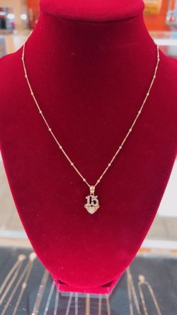14k Quinceañera Pendant necklace