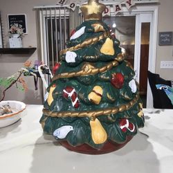 Christmas Serving Tray And Huge Cookie JAR
