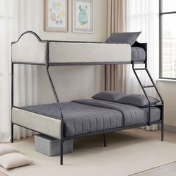 METAL TWIN FULL BUNK BED  (F) $499 DELIVER AVAILABLE  MATTRESSES SOLD SEPARATELY 