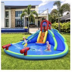 Inflatable Waterslide Wet & Dry Bounce House w/Upgraded Handrail & 780W Blower