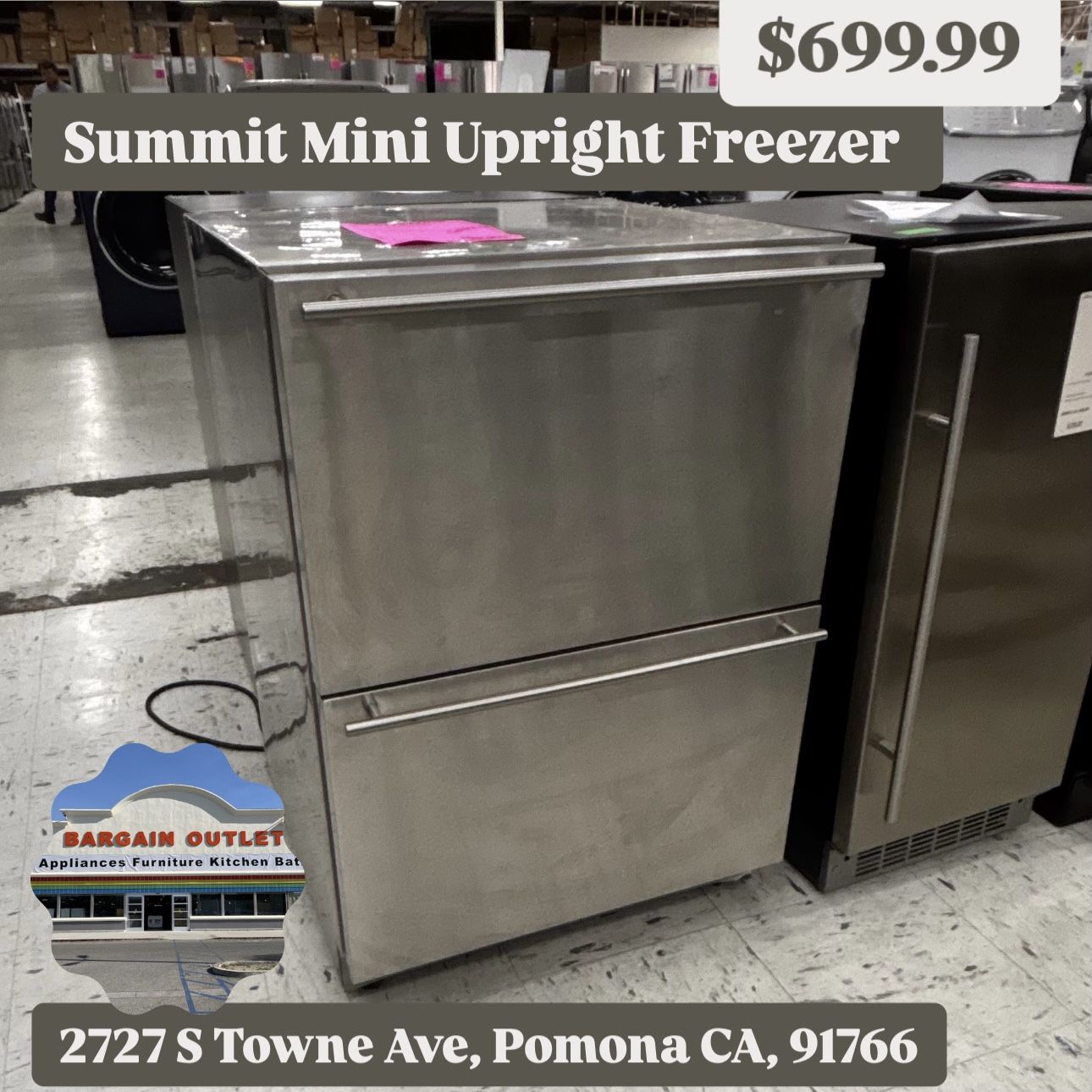 Summit Upright Freezer In Stainless Steel