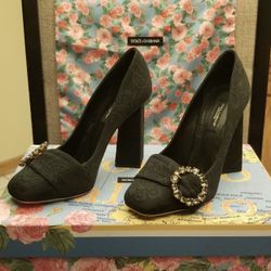 Dolce & Gabbana Pump with Jeweled Applique Buckle