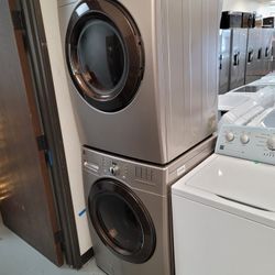 Kenmore Front Load Washer And Stackable Gas Dryer Set In Bronze