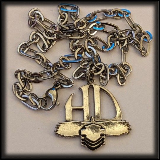 Harley Davidson Motorcycles HD Bar & Shield Wings Pendant Necklace