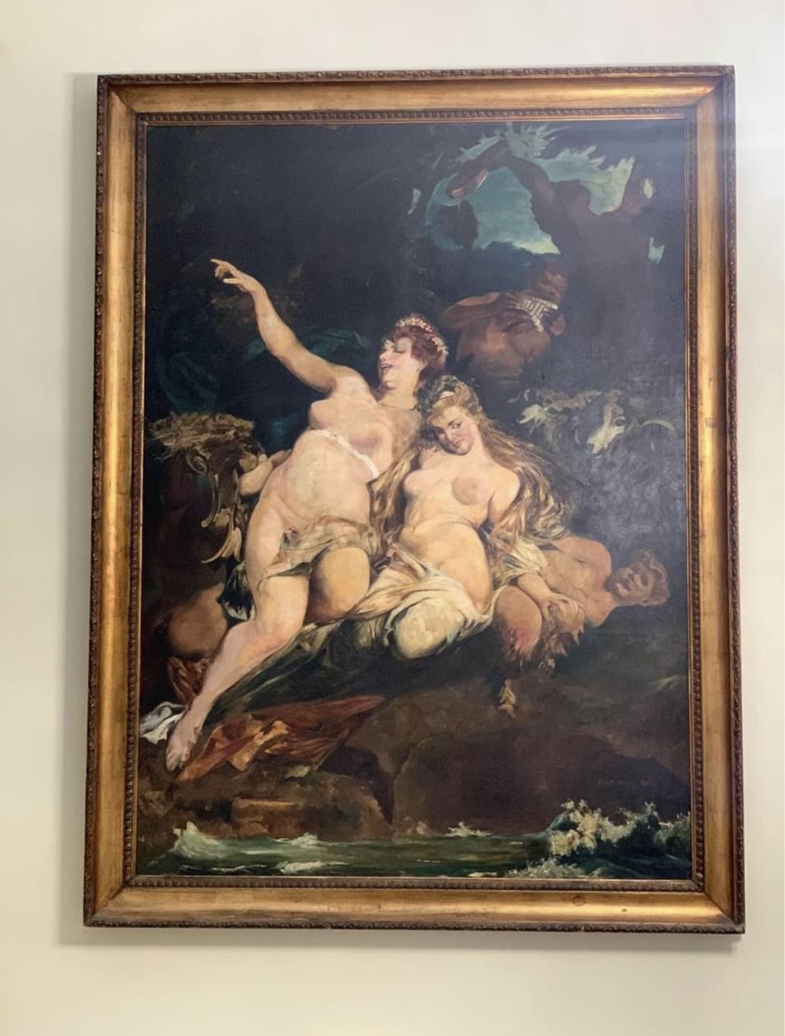 Huge Oil Painting Signed And Rare