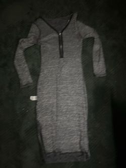 Gray Marl Long Sleeve Midi Dress