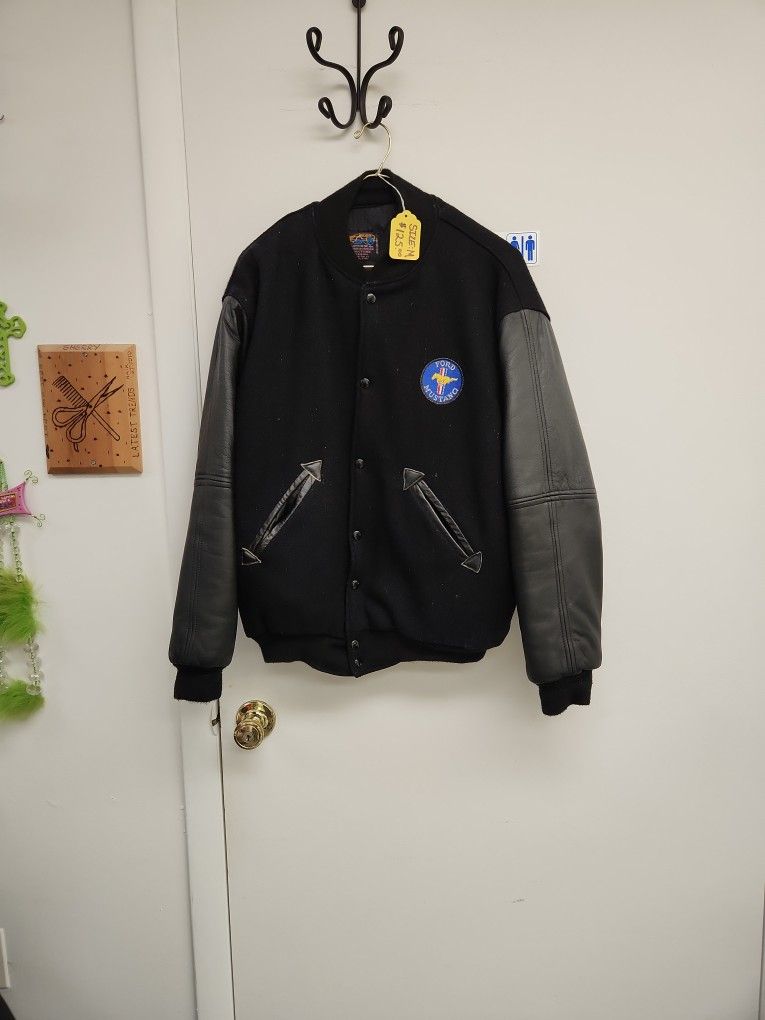 Unisex Black Bomber Jacket Lined Ford Mustang
