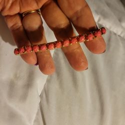 Coral Pink Stretch Bracelet 