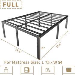18 Inch Full Size Bed Frame New/ Open Box
