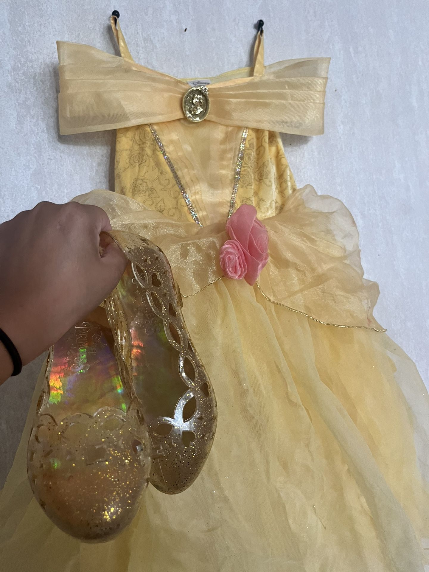Disney Princess Belle Costume For Kids With Dress Up Heels + Unicorn Dress