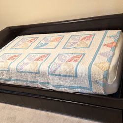 Dark Brown Trundle Platform Bed