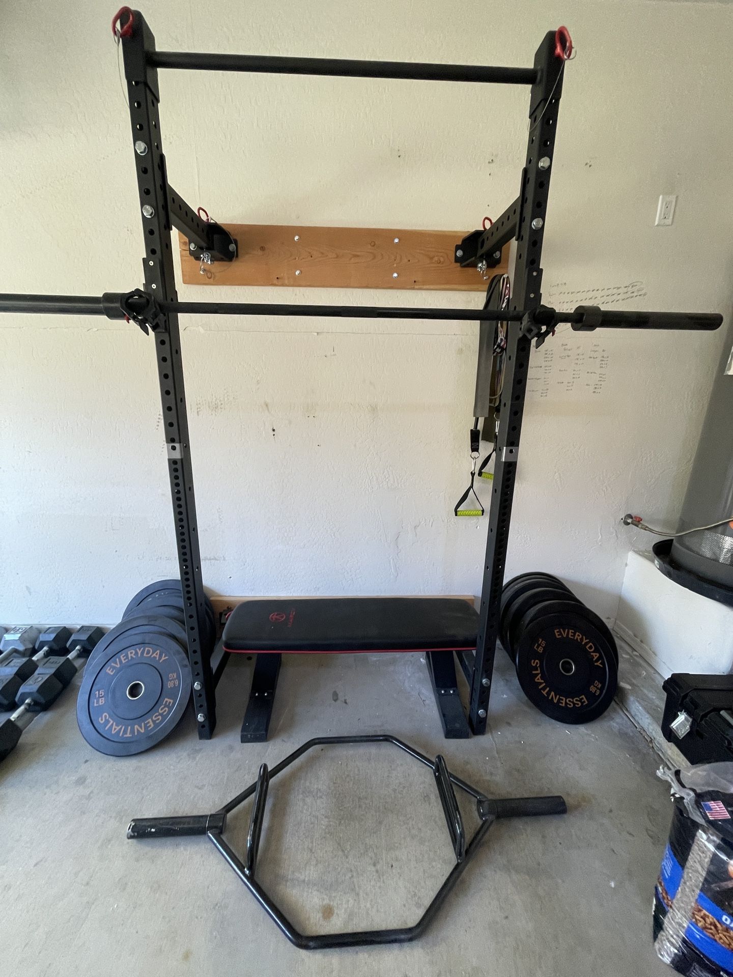 Folding Squat Rack And Weights