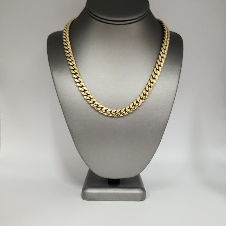 10k Yellow Gold  Cuban Chain Necklace 18"