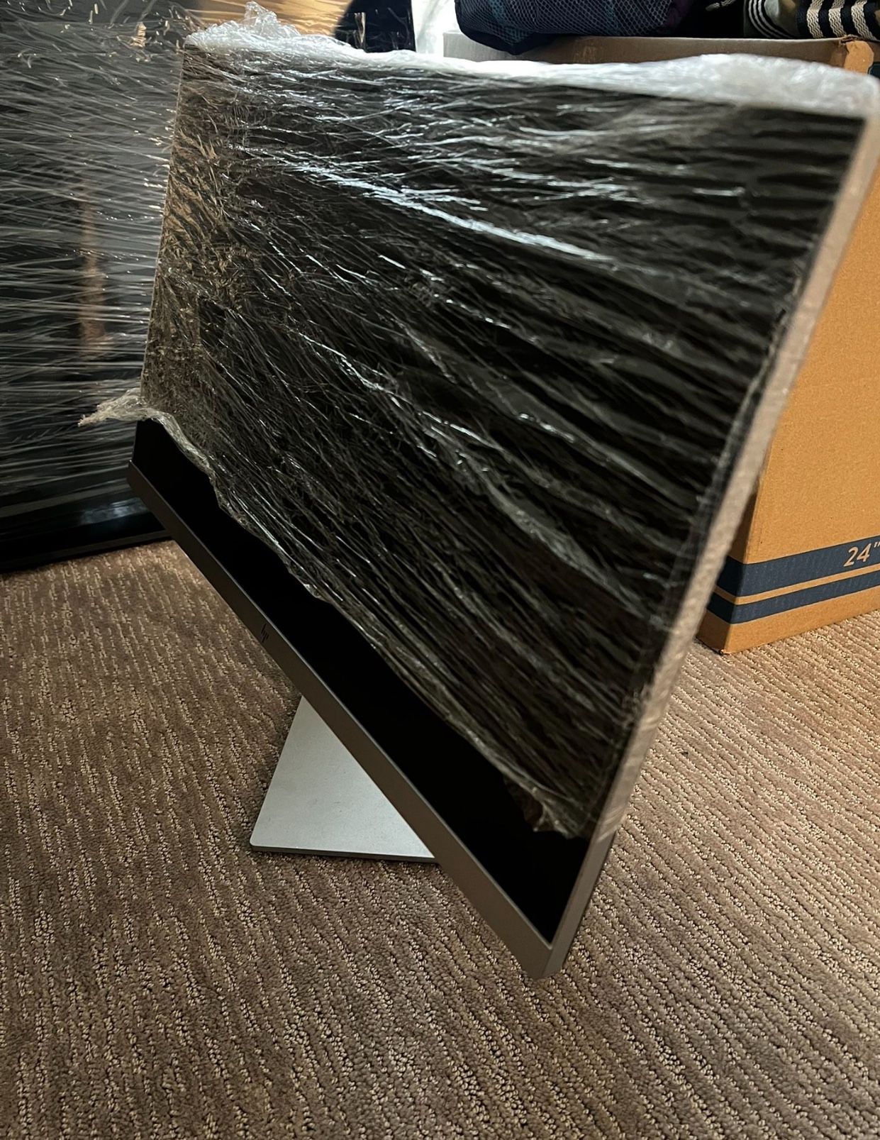 HP Monitors (2) 24” Inch Modern Matte Silver Finish