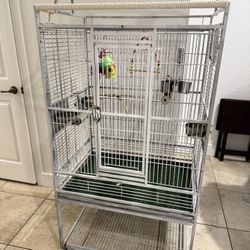 🐦 Large Bird Cage with Custom Cover – Excellent Condition!