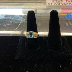 14k Gold Ring With Blue Stone 40002-1