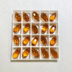 17mm x 8mm Topaz Orange Swarovski Crystal 6010 Briolette Pendant Bead 20 piece Jewelry Making Supplies