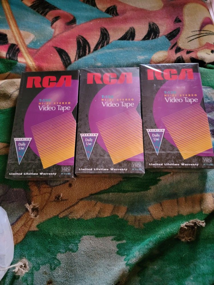 3 Rca Vhs Vidio Blank Tapes