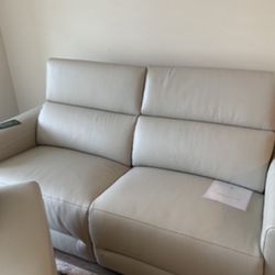 Leather Sofa with 2 Power Recliners For Sale!