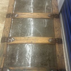 Antique  Trunk Great Shape Metal And Wood 