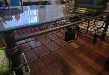 Glass Coffee Table with Storage Shelf