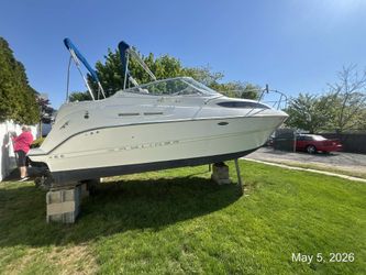 Ready for the water! This 24’ cabin cruiser is perfect for family outings, overnights, or fishing trips. Spacious, comfortable, and easy to handle.