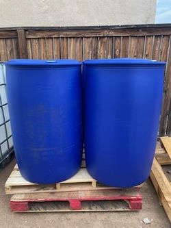 55 Gal. Blue Industrial Plastic Drum  