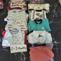 0 to 3 months baby clothes.