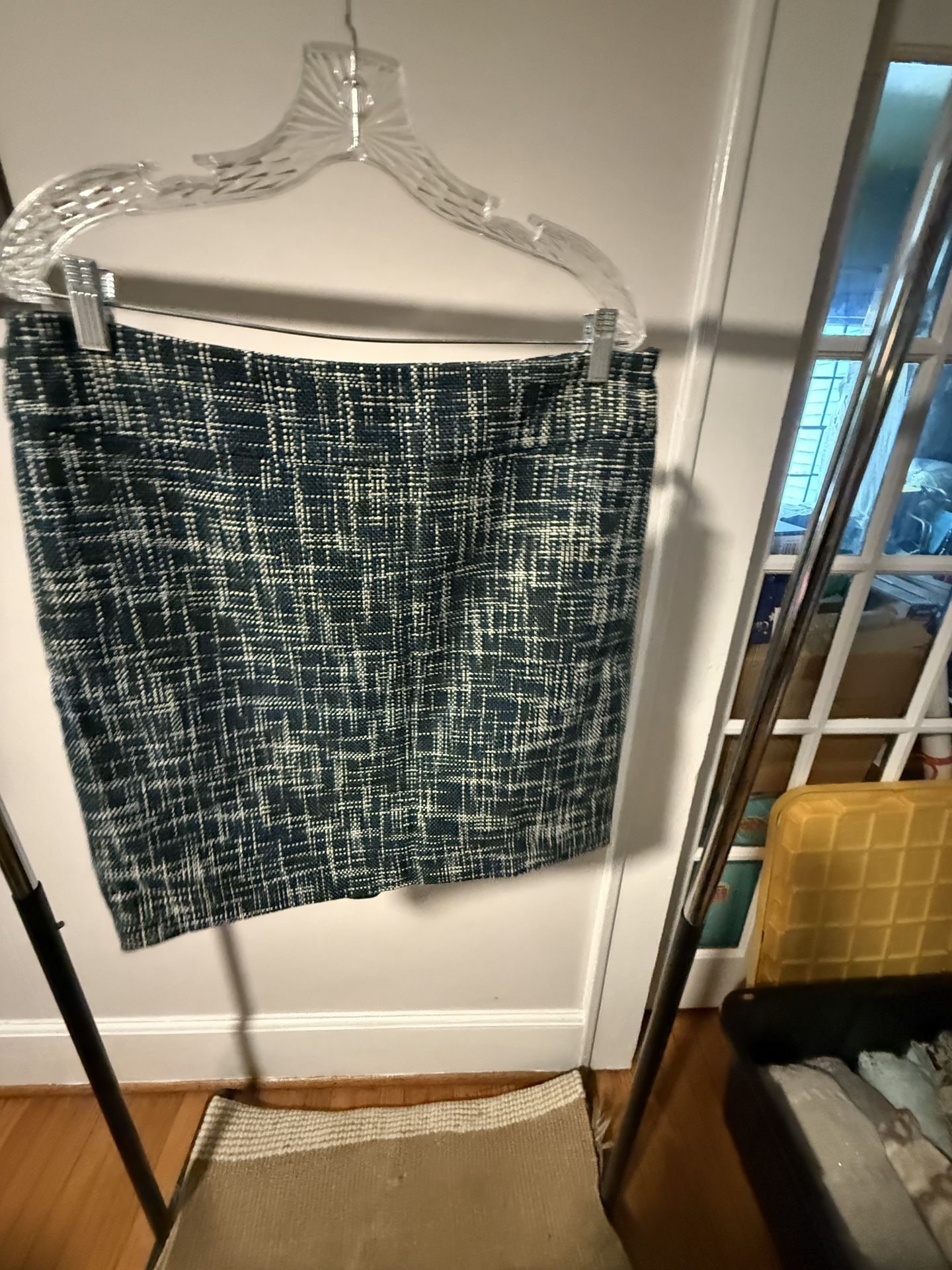 The Limited Size 12 Green Tweed Pencil Skirt 