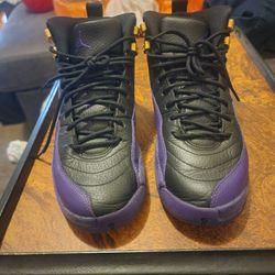 Air Jordan 12 Black Purple Gold Jordan Sneakers