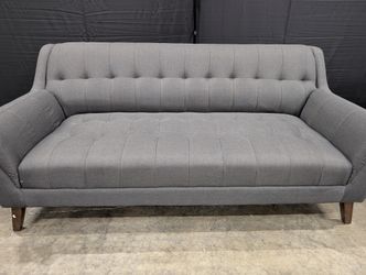 Mid-Century Modern Inspired Tufted Fabric Sofa