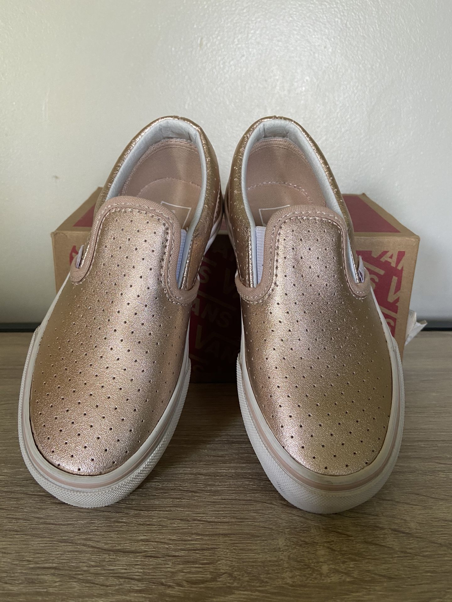 Vans rose gold shoes for girls