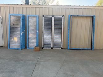 NEW Aluminum Louvered Double Doors w/ Frame & Hardware – 60” & 72” × 96”