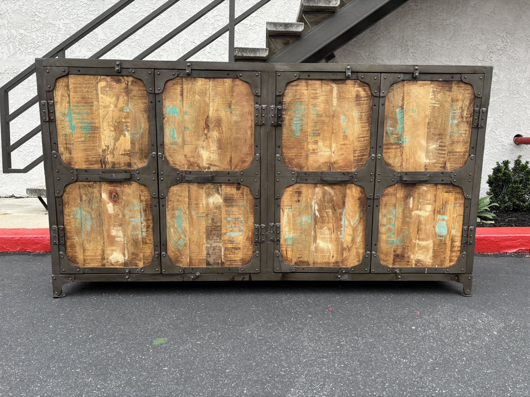 Gorgeous industrial design & reclaimed wood Credenza, Cabinet Or Console