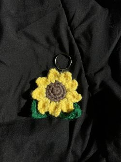 Sunflower Crochet Keychain Charm