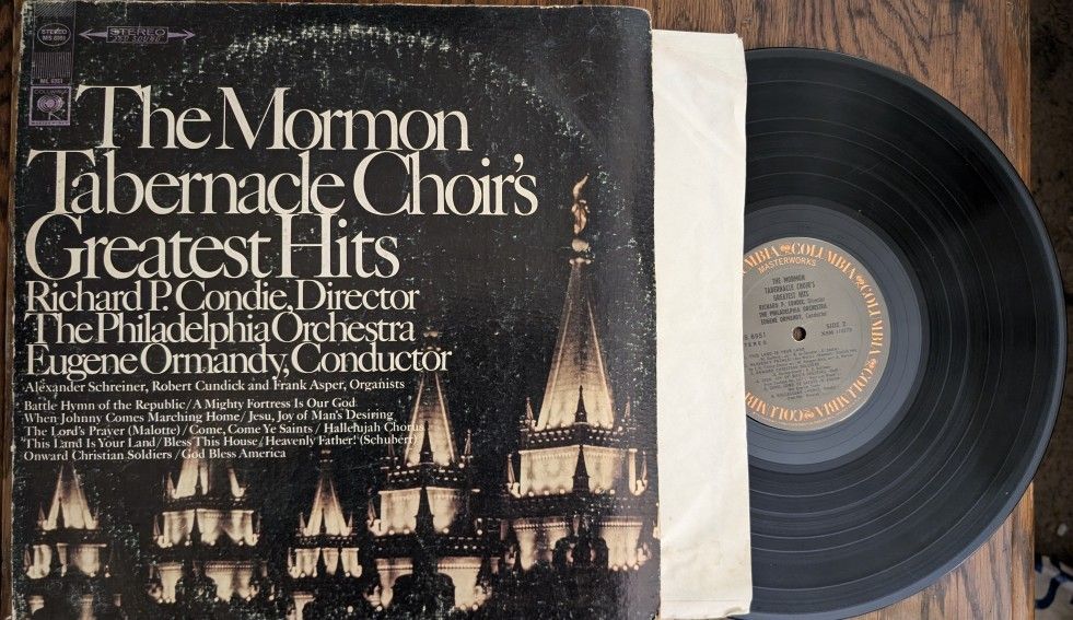 The Mormon Tabernacle Choir's Greatest Hits Stereo 33 Lp MS 6951 Columbia The Philadelphia Orchestra