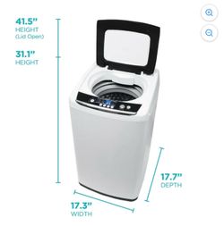 BLACK+DECKER Small Portable Washer 0.9 cu. ft., 5 Cycles, Transparent Lid & LED Display