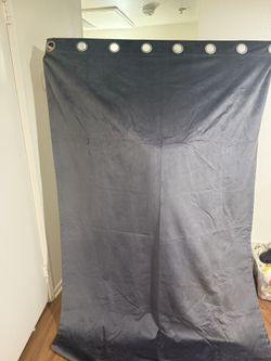 4 Gray Velvet Curtain