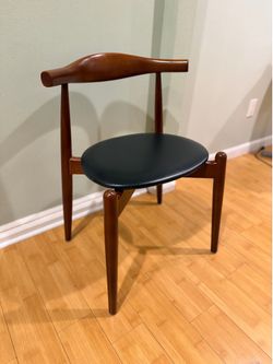 Walnut and Leather MCM Chair Office Dining