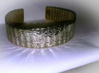 990 (dipped) -Japanese Lotus-Bangle Bracelet