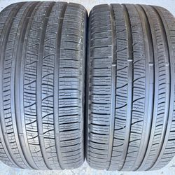 Two Tires 295/35/21 Pirelli Scorpion Verde Like New With 90% Left Excellent Deal Porsche Maserati 