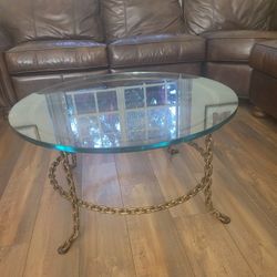 Round Glass Top Coffee Table 