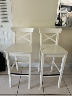 Banqueta De Madera Blanca