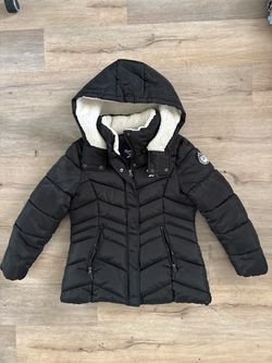 Reebok Black Puffer Jacket with Sherpa Hood