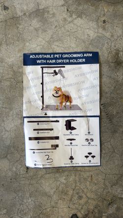 Adjustable Pet Grooming Arm with Hair Dryer Holder