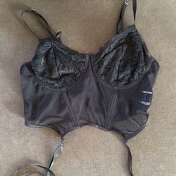 Black Lace Corset Top Size M 